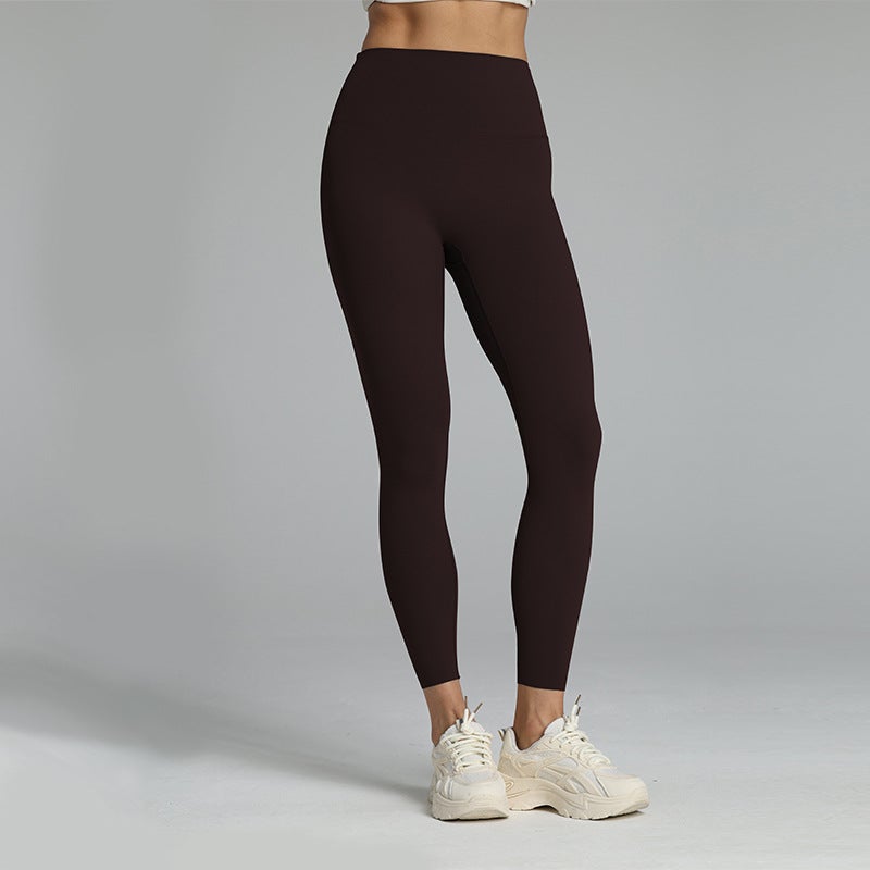 New Nude Lycra Yoga Pants Women'S High Waist Hip Lifting Leggings Casual Cut Plaid Professional Seamless Fitness Pants - Image 1